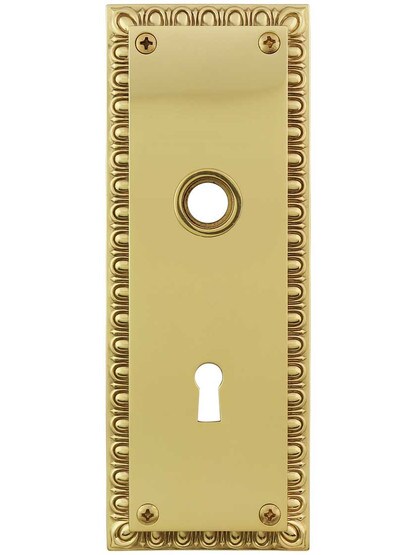 Ovolo Forged-Brass Back Plate with Keyhole in Polished Brass.